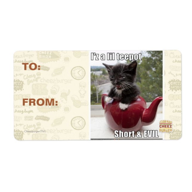 I'z a lil teepot label (Front)