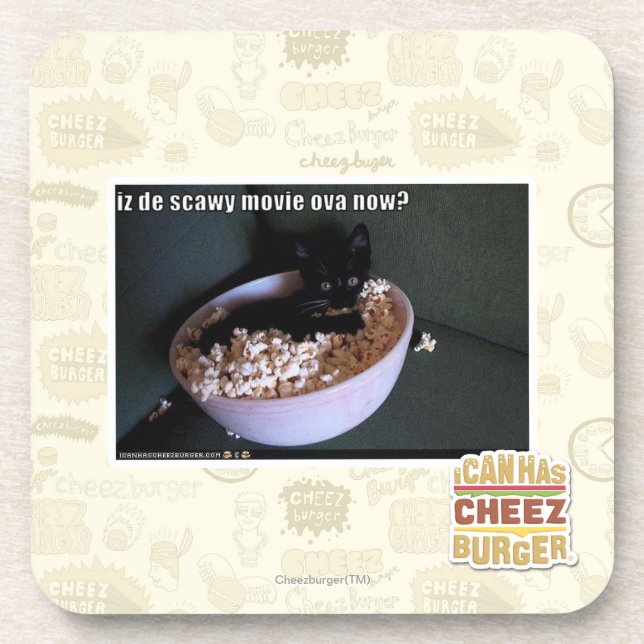 Iz de scawy movie ova now? beverage coaster (Front)