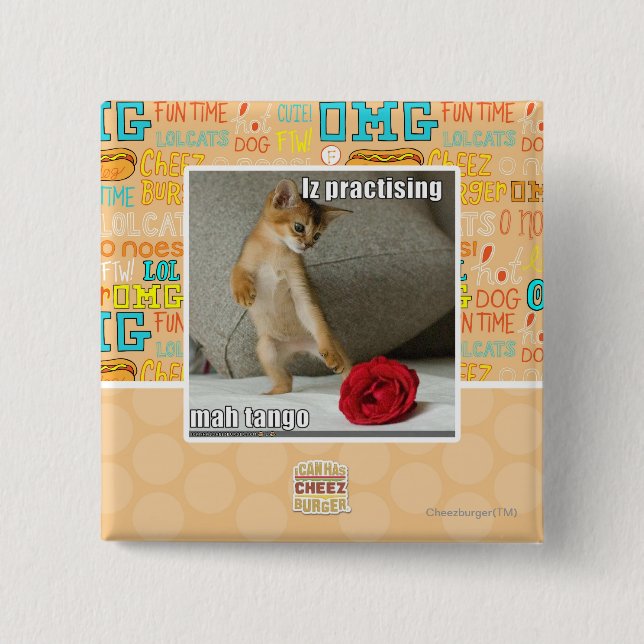 Iz practising mah tango pinback button (Front)