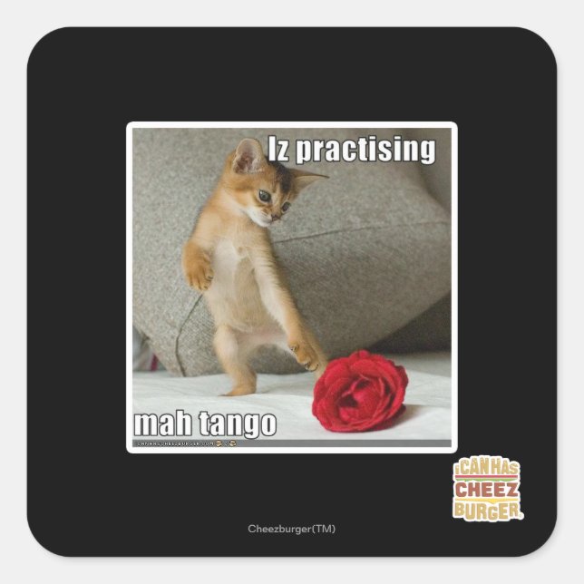 Iz practising mah tango square sticker (Front)