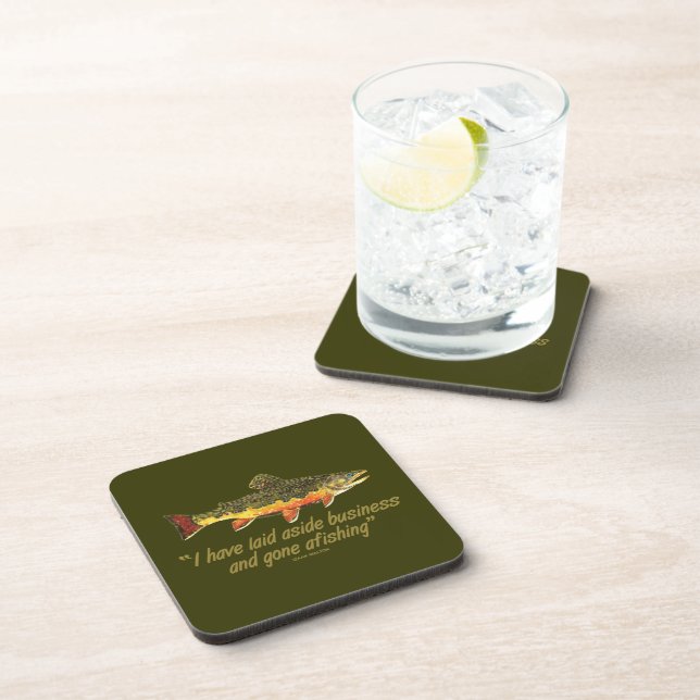 Izaak Walton Fishing Quote Coaster (Right Side)