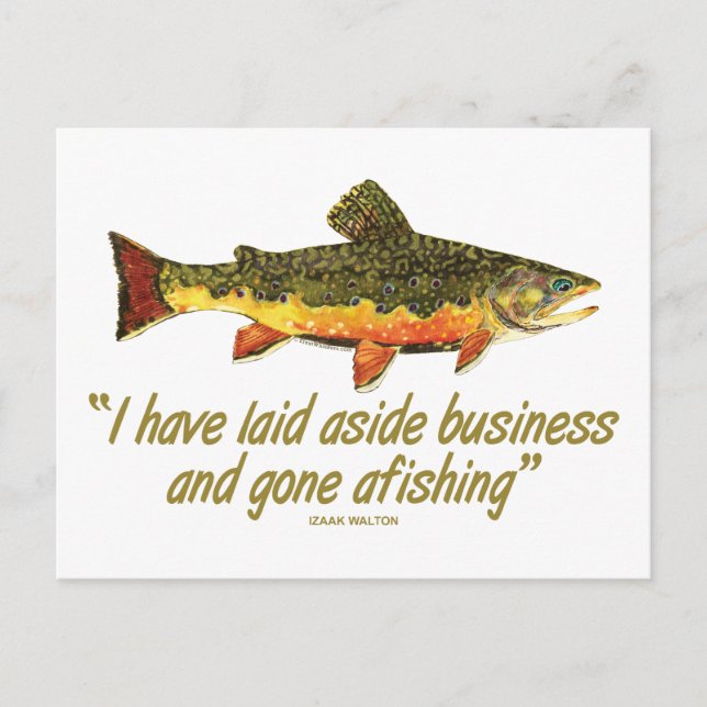 Izaak Walton Fishing Quote Postcard (Front)