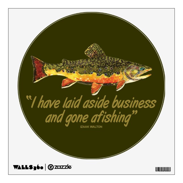 Izaak Walton Fishing Quote Wall Sticker (Front)