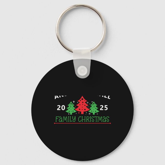 Izable Family Christmas Tree T Shirt  Keychain (Front)