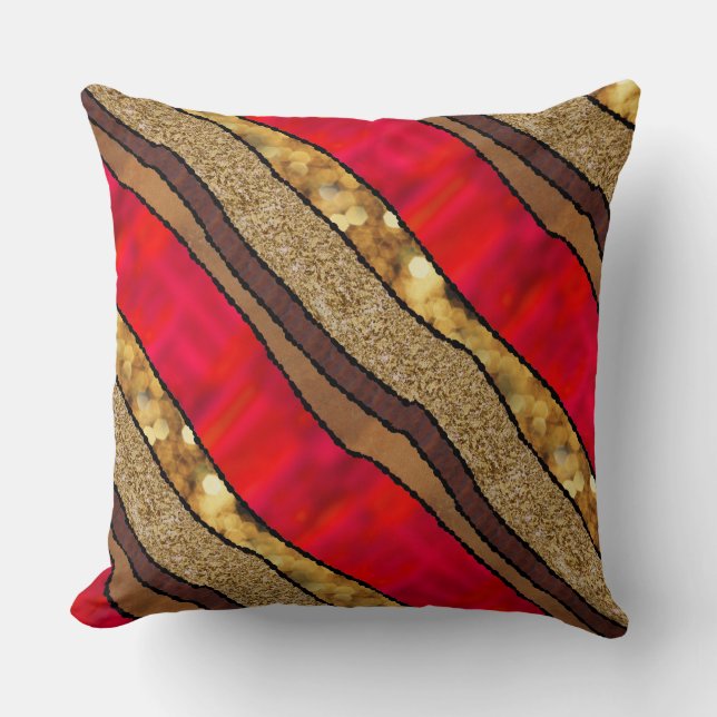 Izmir Red Throw Pillow (Front)