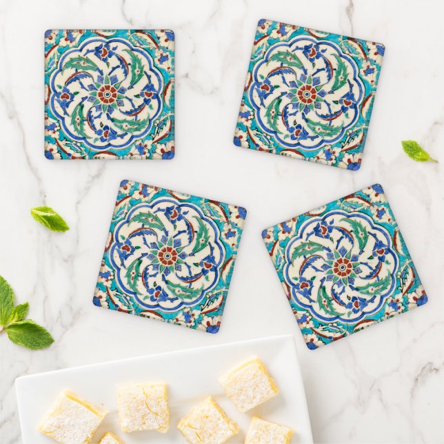 iznik ceramics coaster set (In Situ)