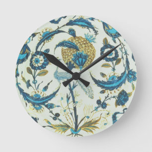 Iznik dish painted with a peacock perched among fl round clock