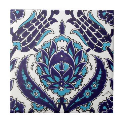 Iznik Floral Ethnic Tribal Turkish Mosaic Pottery Tile