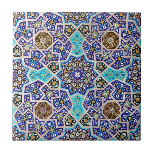 Iznik Floral Ethnic Tribal Turkish Mosaic Pottery Tile