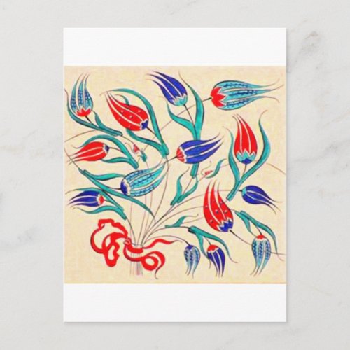 iznik tile  2 postcard