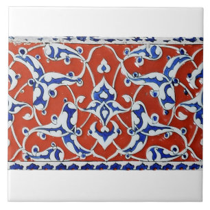 iznik tile in red color