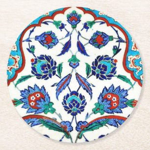 iznik tile round paper coaster