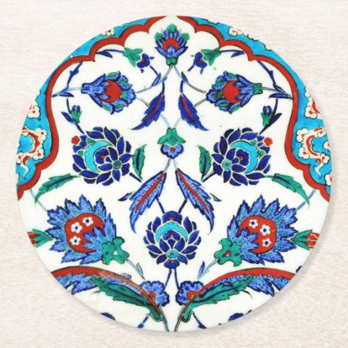 iznik tile round paper coaster