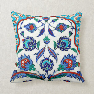 iznik tile throw pillow