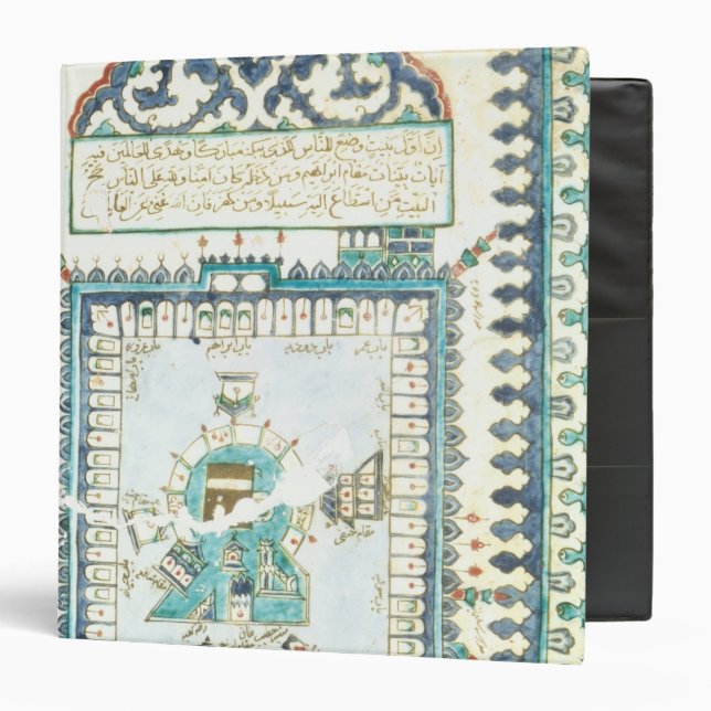 Iznik tile with a representation of Mecca 3 Ring Binder (Front/Inside)