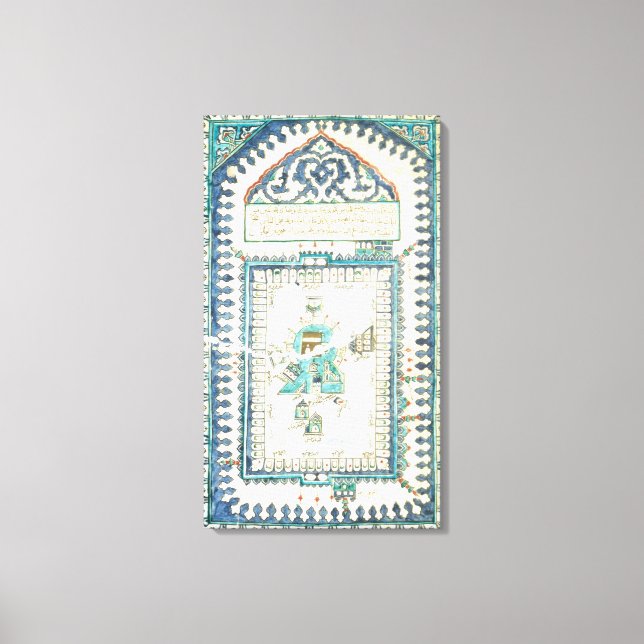 Iznik tile with a representation of Mecca Canvas Print (Front)