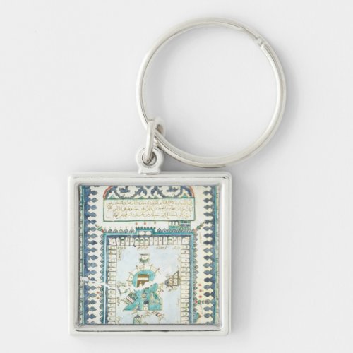 Iznik tile with a representation of Mecca Keychain