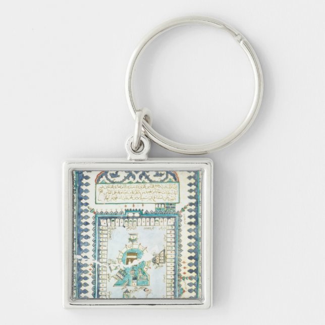 Iznik tile with a representation of Mecca Keychain (Front)