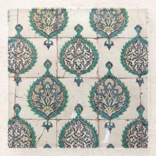 Iznik Tiles Green Glass Coaster