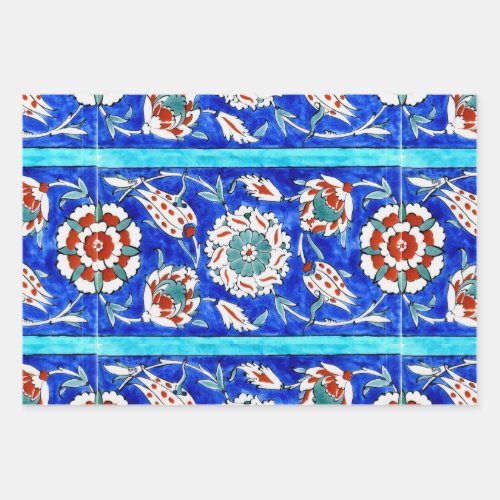 iznik tiles wrapping paper sheets