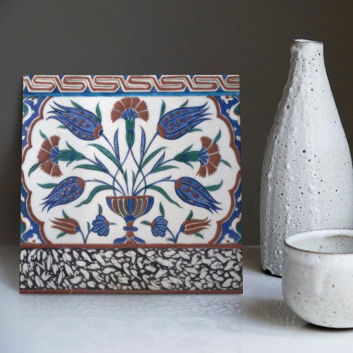 Iznik Topkapi Palace Red Green Blue Ceramic Tile