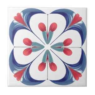 Iznik Tulip Motif Ceramic Art Tile