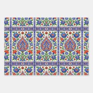 Iznik - Turkish Ottoman pattern with flowers tulip Wrapping Paper Sheets
