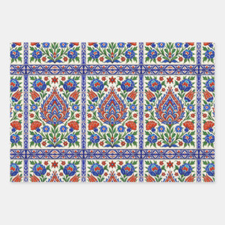 Iznik - Turkish Ottoman pattern with flowers tulip Wrapping Paper Sheets