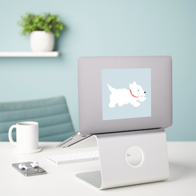 Izzie The Westie Sticker (Laptop On Desk)