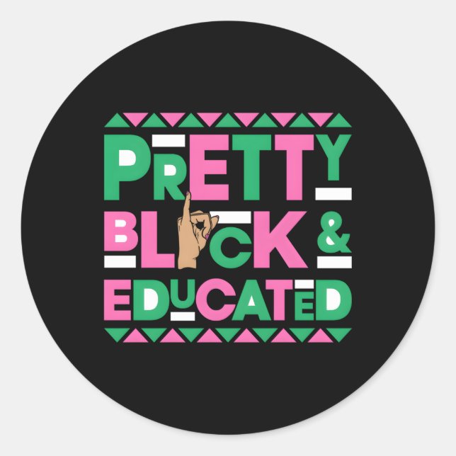 J15 Founder'S Day Aka African Pretty Black Educate Classic Round Sticker (Front)