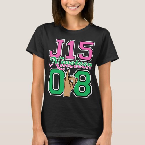 J15 Nineteen 08 Founders Day AKA Women Hand Sign T_Shirt