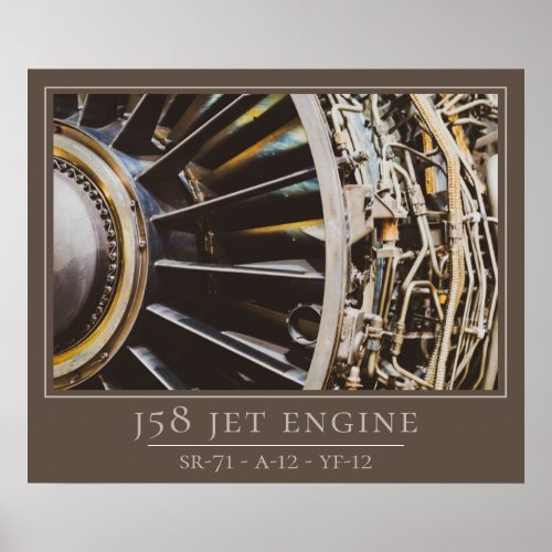 J58 Jet Engine _ SR_71 Blackbird A_12 YF_12 Poster