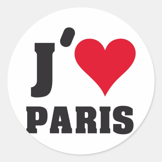 J´AIME PARIS CLASSIC ROUND STICKER (Front)