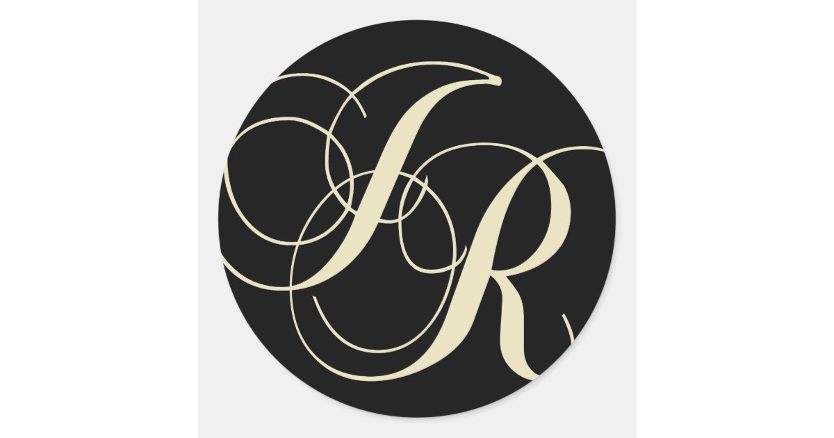 J and R monogram - make your own text colour Classic Round Sticker | Zazzle.com