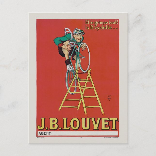 J.B. Louvet Bicycle Vintage Poster 1922 Postcard (Front)