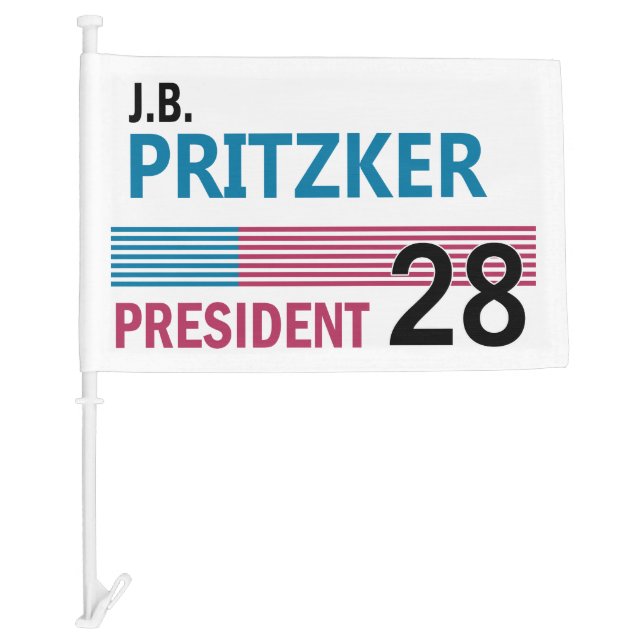 J.B. Pritzker 2028 Car Flag (Front)