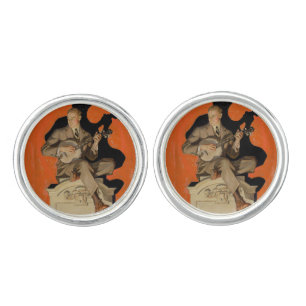 J.C. Leyendecker Banjo Player 1920 Art Deco Art Cufflinks