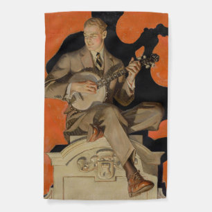 J.C. Leyendecker Banjo Player 1920 Art Deco Art Garden Flag