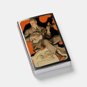 J.C. Leyendecker Banjo Player 1920 Art Deco Art Matchboxes