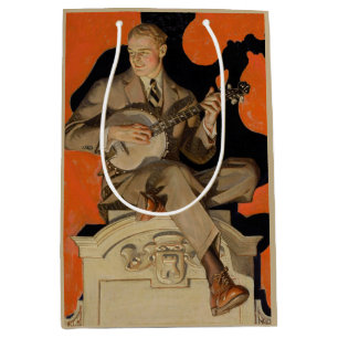 J.C. Leyendecker Banjo Player 1920 Art Deco Art Medium Gift Bag