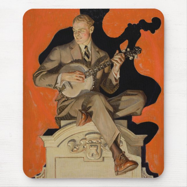 J.C. Leyendecker Banjo Player 1920 Art Deco Art Mouse Pad (Front)