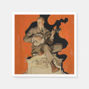 J.C. Leyendecker Banjo Player 1920 Art Deco Art Napkins