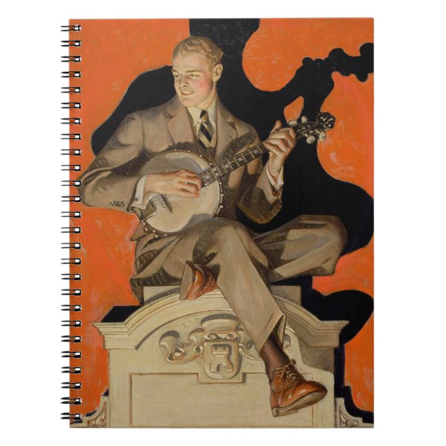 J.C. Leyendecker Banjo Player 1920 Art Deco Art Notebook (Front)