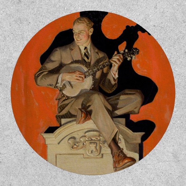 J.C. Leyendecker Banjo Player 1920 Art Deco Art Patch (Front)