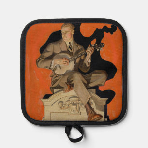 J.C. Leyendecker Banjo Player 1920 Art Deco Art Pot Holder
