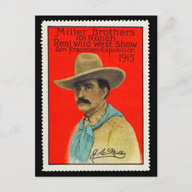 J.C. Miller of the 101 Ranch Poster Stamp Card (Front)