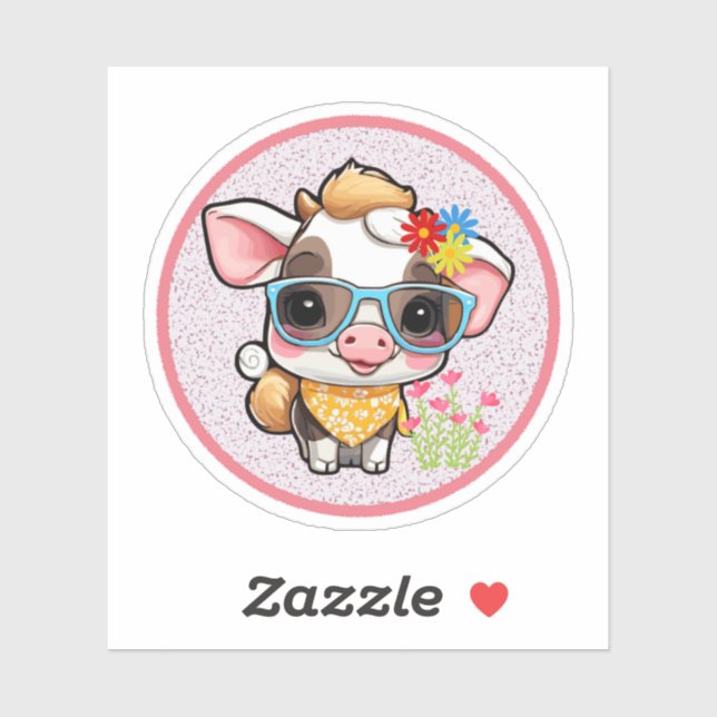j cow sticker (Sheet)