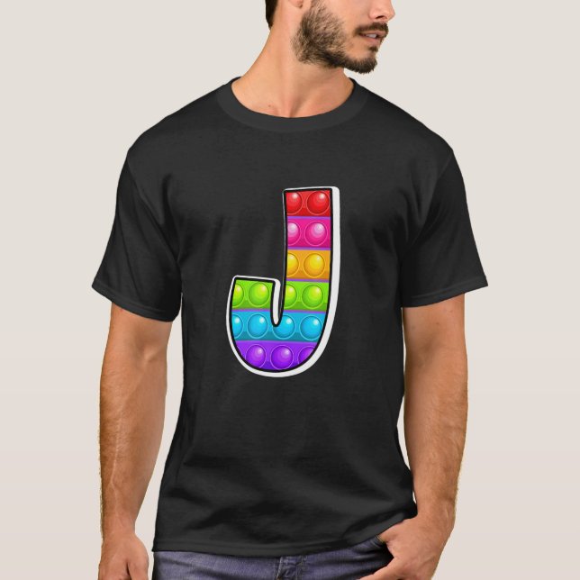 J Cutest Capital Letter J Alphabet Funny Poppin Ki T-Shirt (Front)