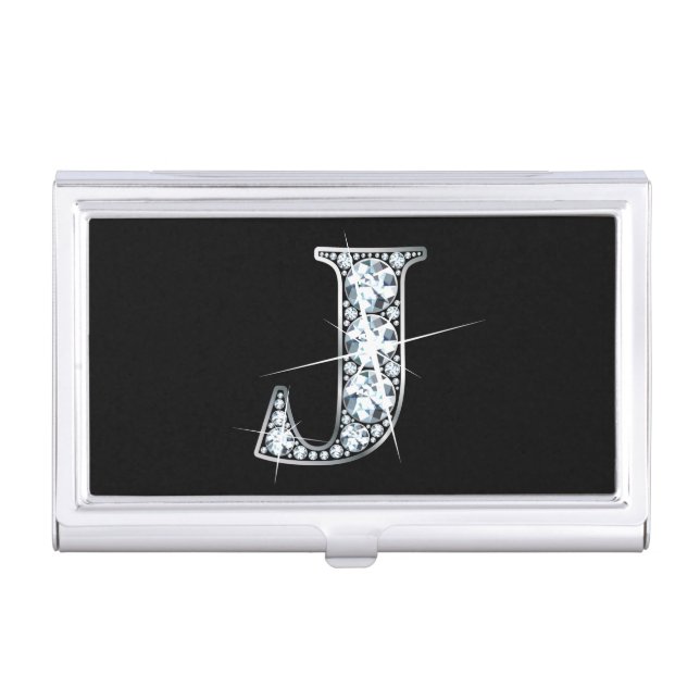 J Faux-"Diamond Bling" Business Card Case (Front)