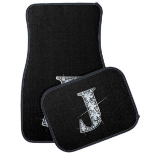 J Faux-Diamond Bling Car Mat